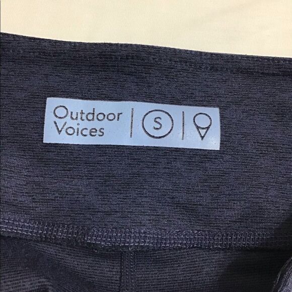 Outdoor Voices Blue Color Block Cropped Leggings Good Condition Size Small - Picture 5 of 7